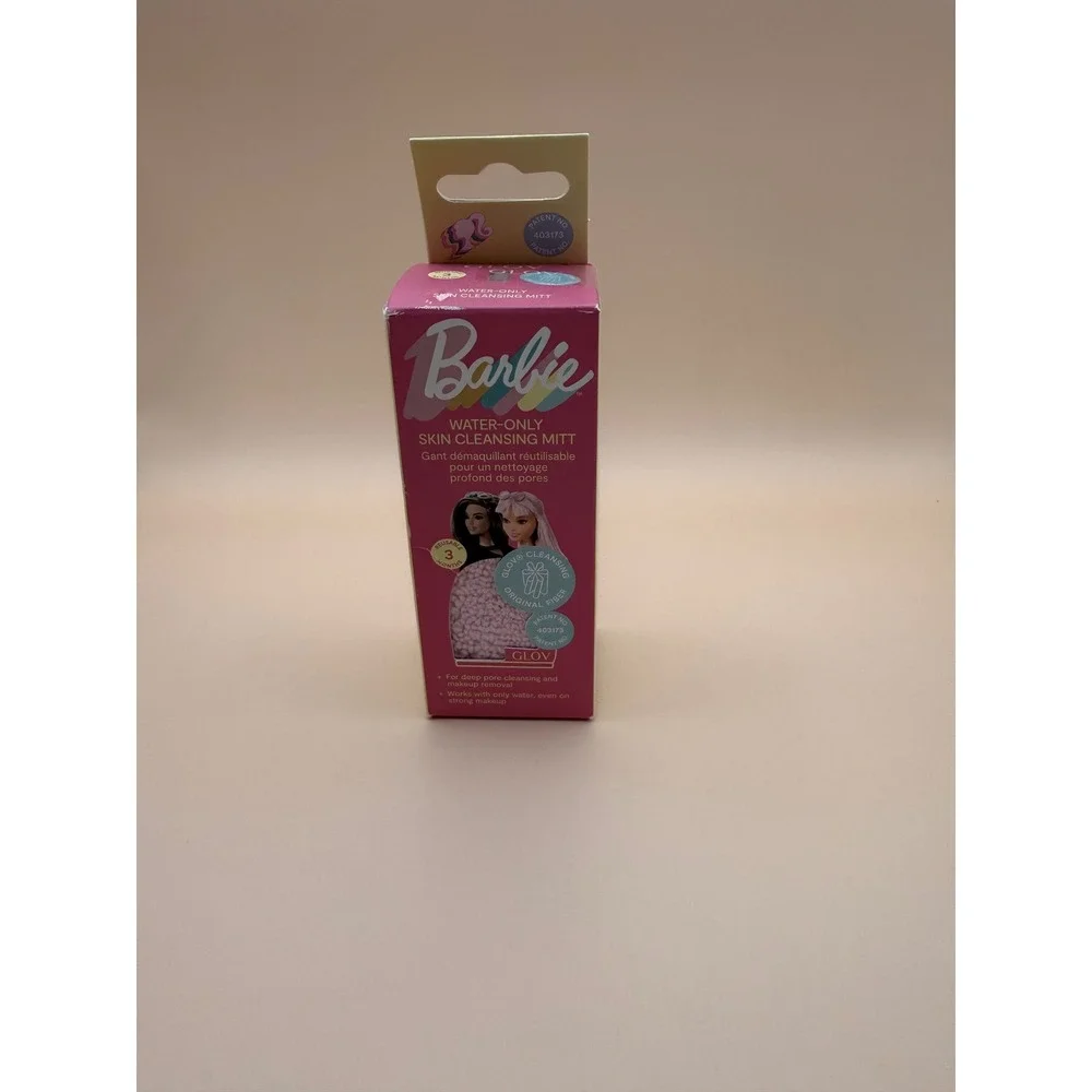 GLOV x Barbie Water-Only Skin Cleansing Mitt Reusable Makeup Remover Pink NEW‎